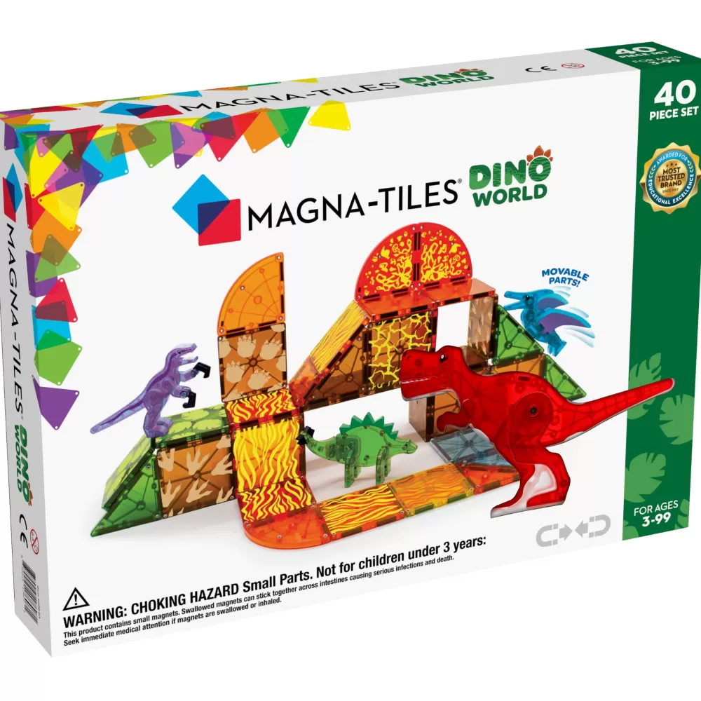 Online Magna-Tiles Dino World - Il Mondo Dei Dinosauri - Set Da 40 Pezzi -