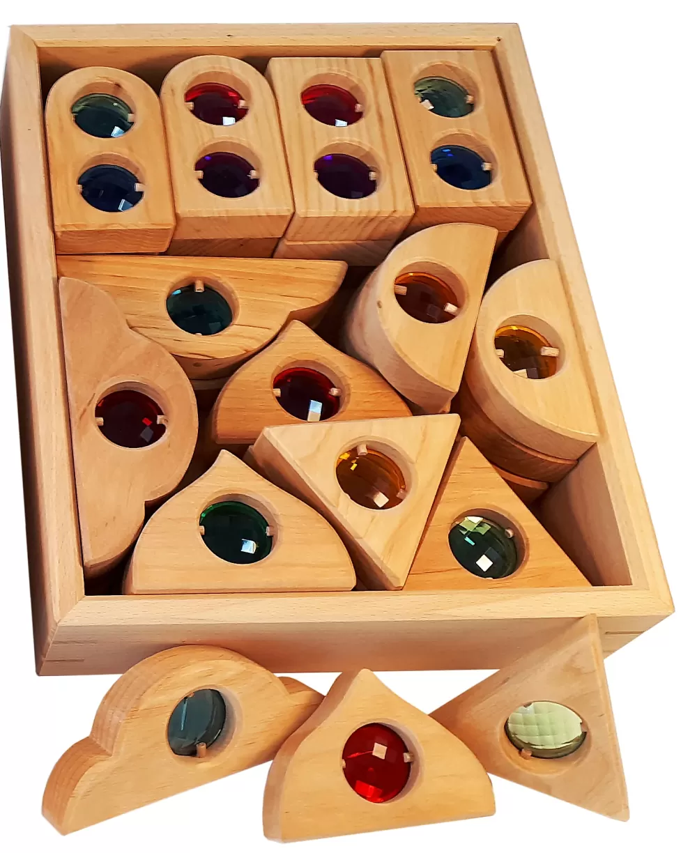 Clearance Bauspiel Finestre Delle Fiabe Con Scatola In Legno - 36 Pezzi 0241 -