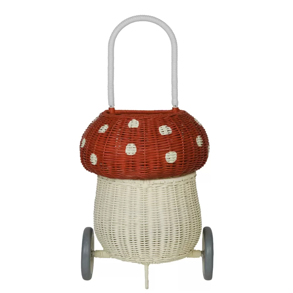 Outlet Olli Ella Luggy Fungo In Rattan Rosso - Carrello