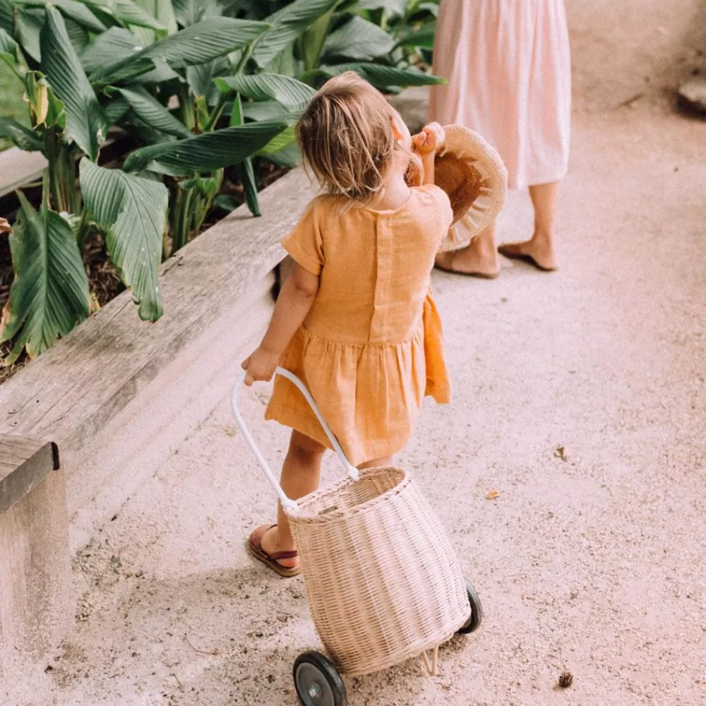 New Olli Ella Luggy Original In Rattan Paglia - Carrello