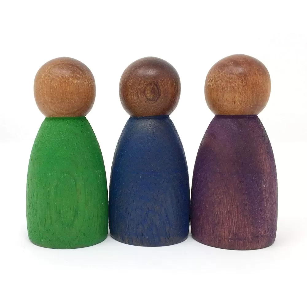 Outlet Grapat Nins Legno Scuro E Colori Freddi - Pupazzi Di Legno