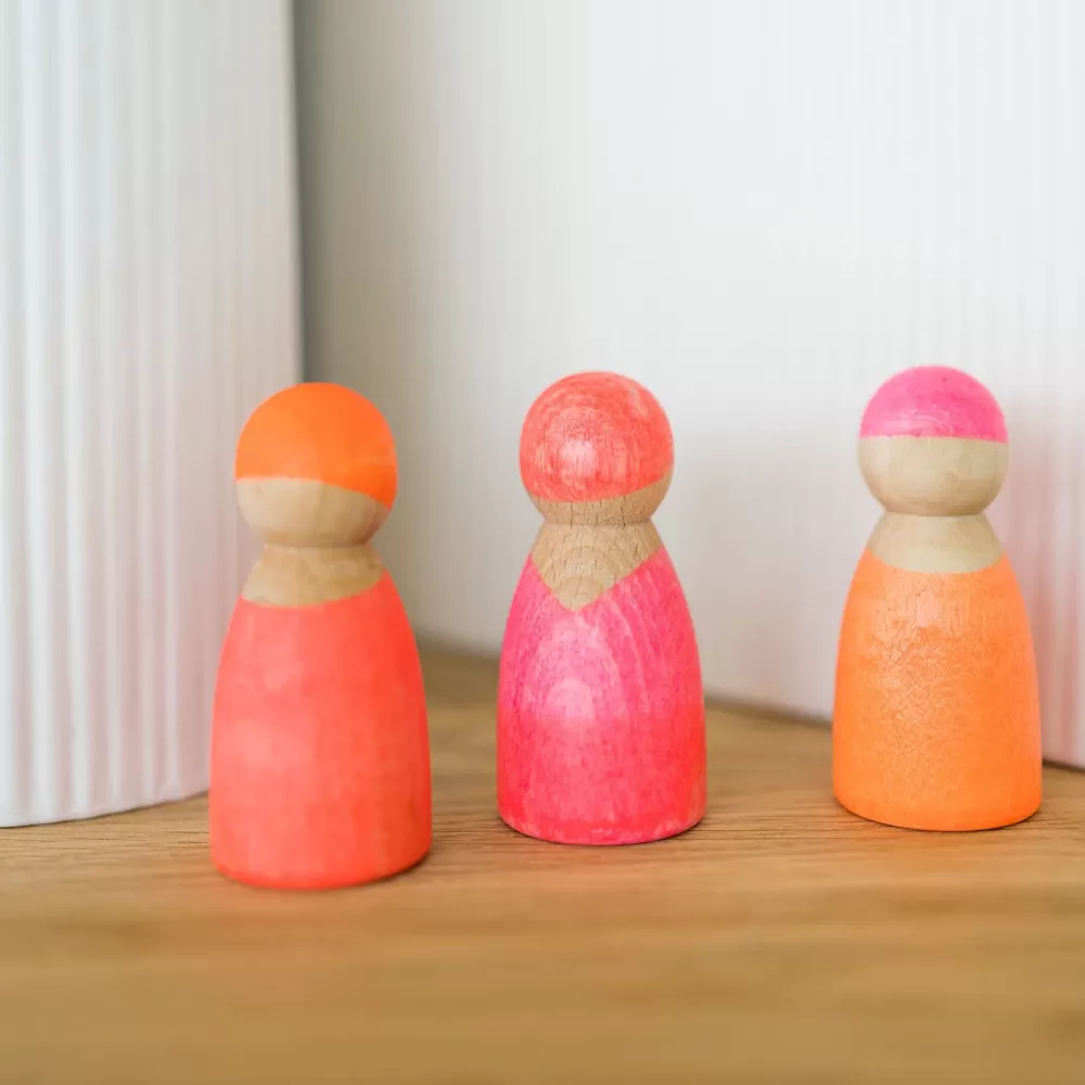 Best Grimm's Peg Dolls Amici Neon Rosa