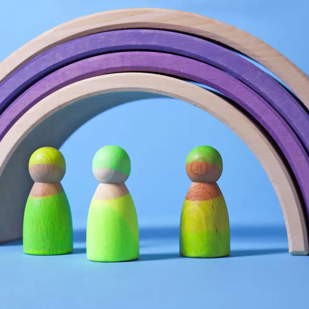 Best Grimm's Peg Dolls Amici Neon Verdi