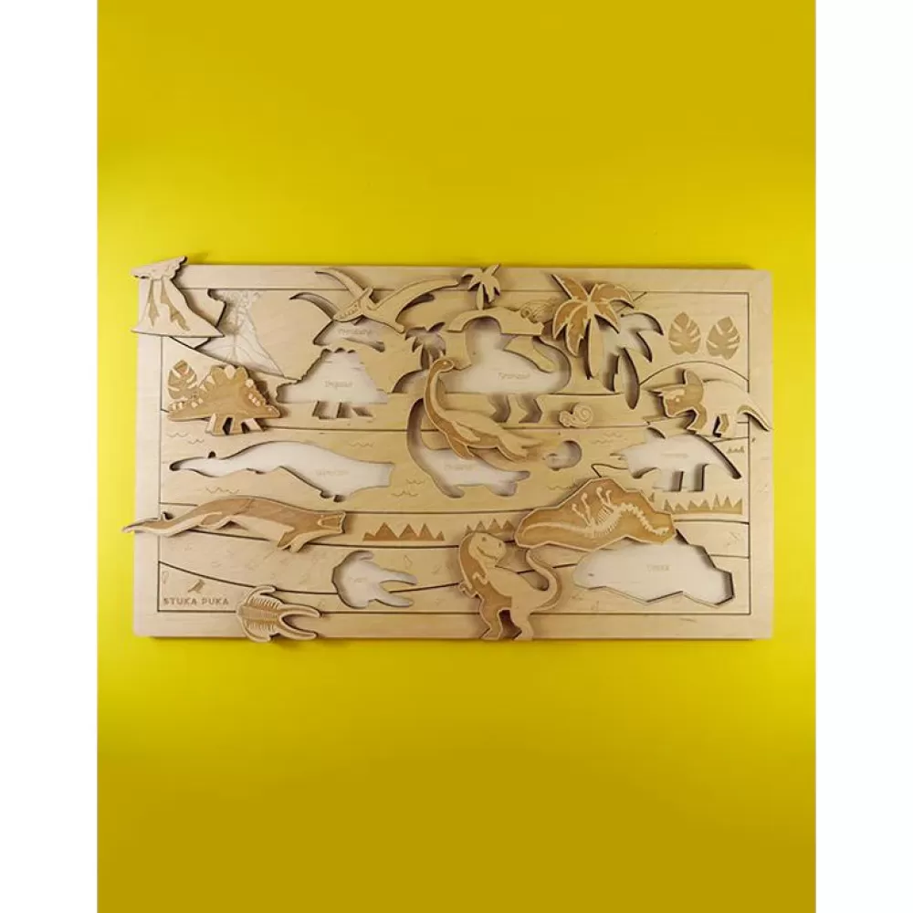 Flash Sale Stuka Puka Puzzle In Legno Dinosauri