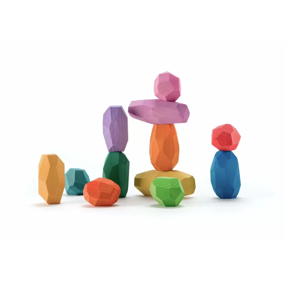 Cheap Ocamora Sassi Impilabili Colorati In Legno - Set Da 12 -