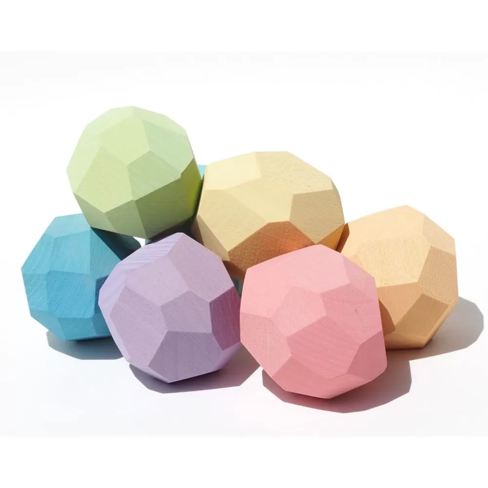 Sale Ocamora Sassi Impilabili Pastello In Legno - Set Da 7 -