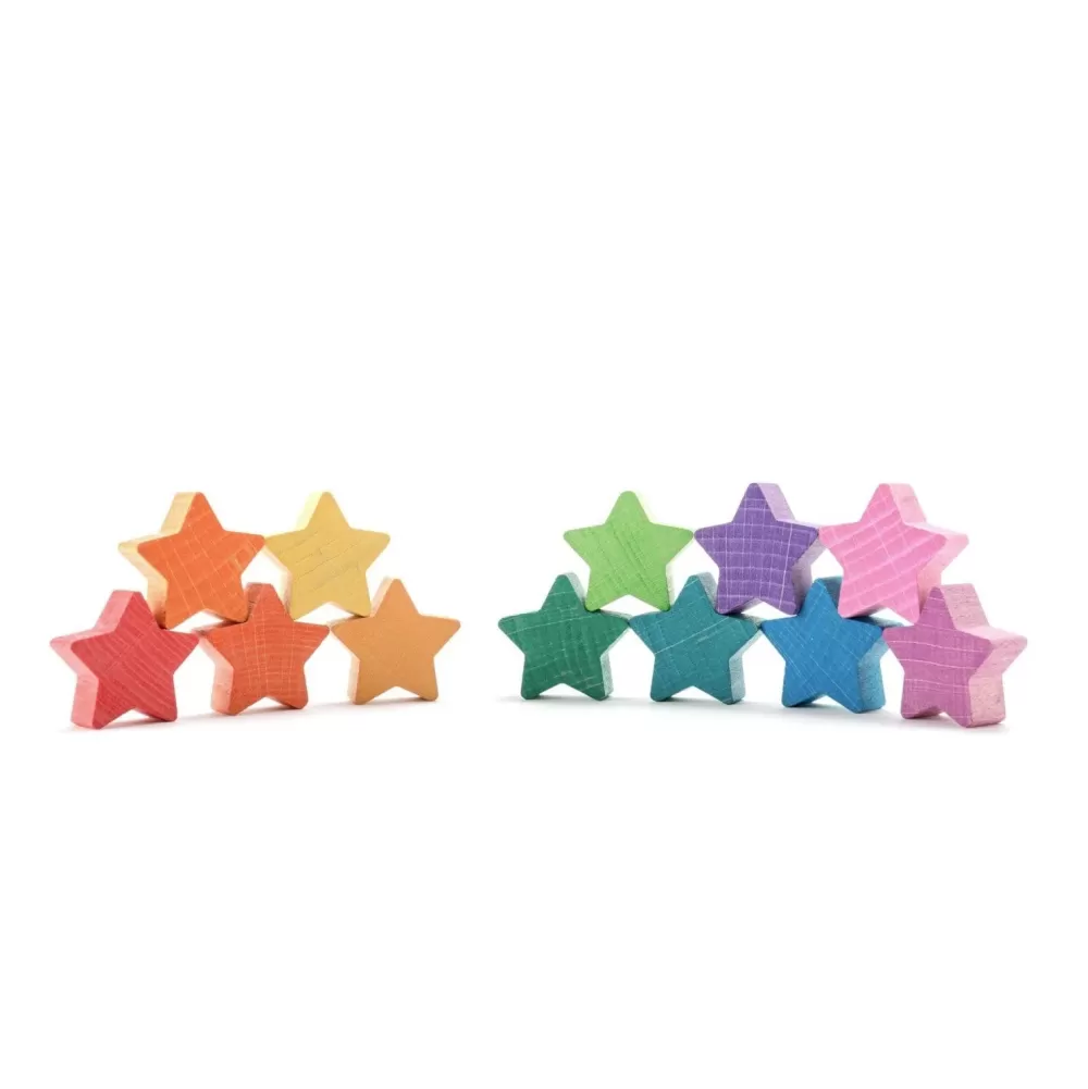 Discount Ocamora Stelline Impilabili Colorate In Legno - Set Da 12 -