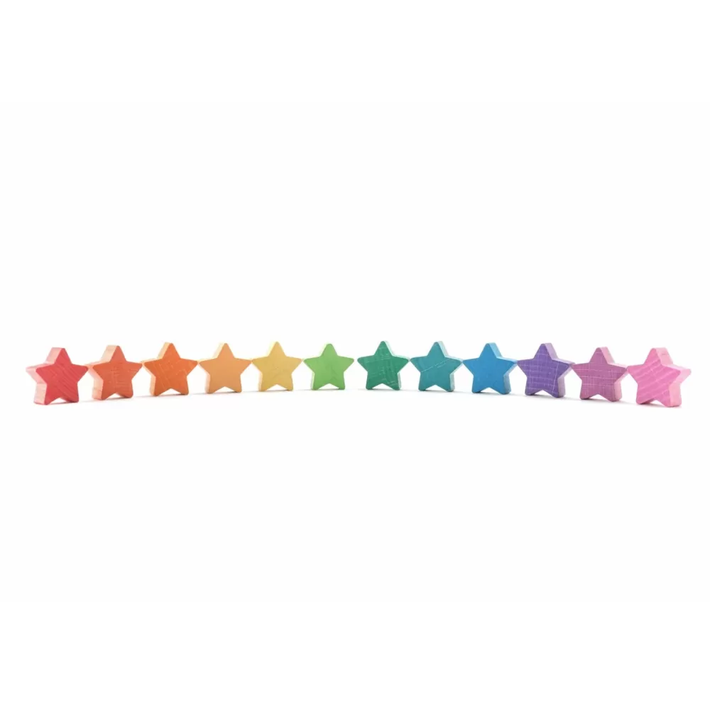 Discount Ocamora Stelline Impilabili Colorate In Legno - Set Da 12 -