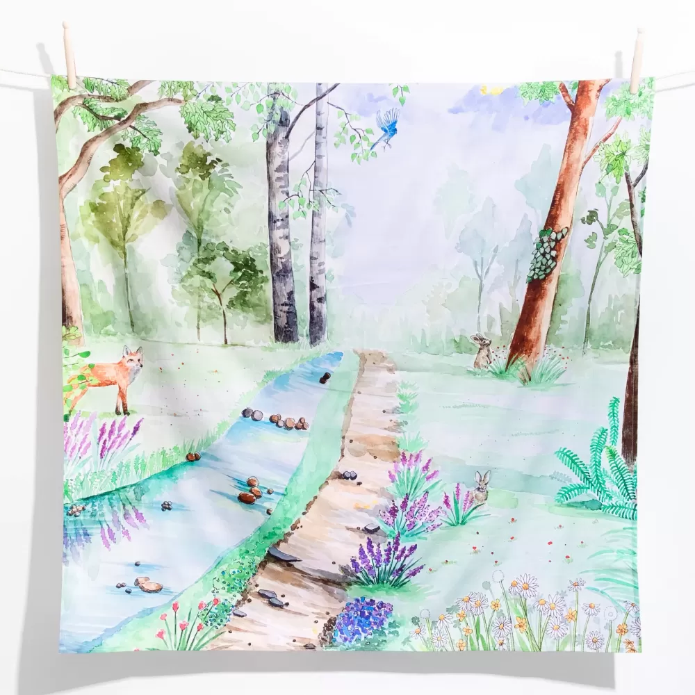Sale Wonderie Telo Gioco Vegano - Play Cloth - Una Passeggiata Nella Foresta - Wonde