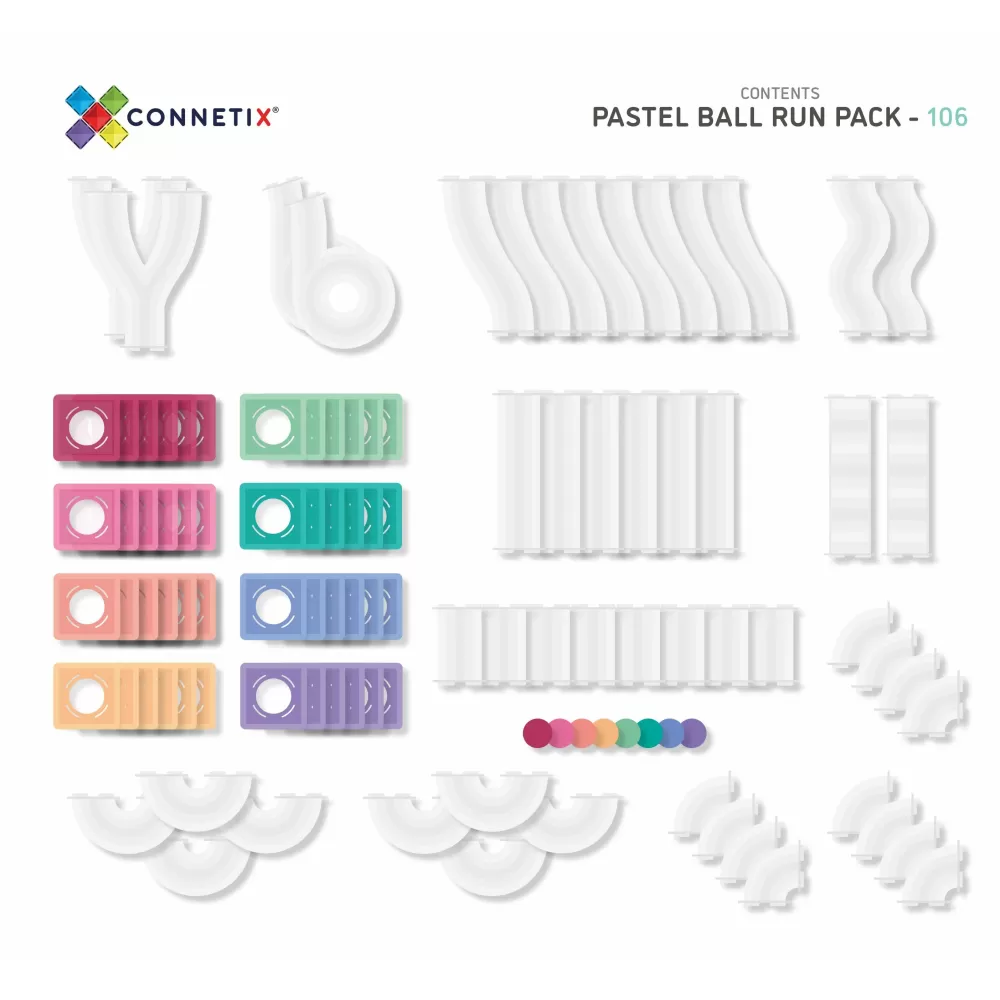 Clearance Connetix Tessere Magnetiche Traslucide - Pista Per Biglie (Ball Run) - Colore P