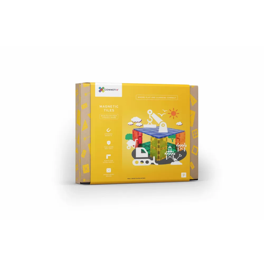Store Connetix Tessere Magnetiche Traslucide - Set Basi Blu E Verde Arcobaleno Connet