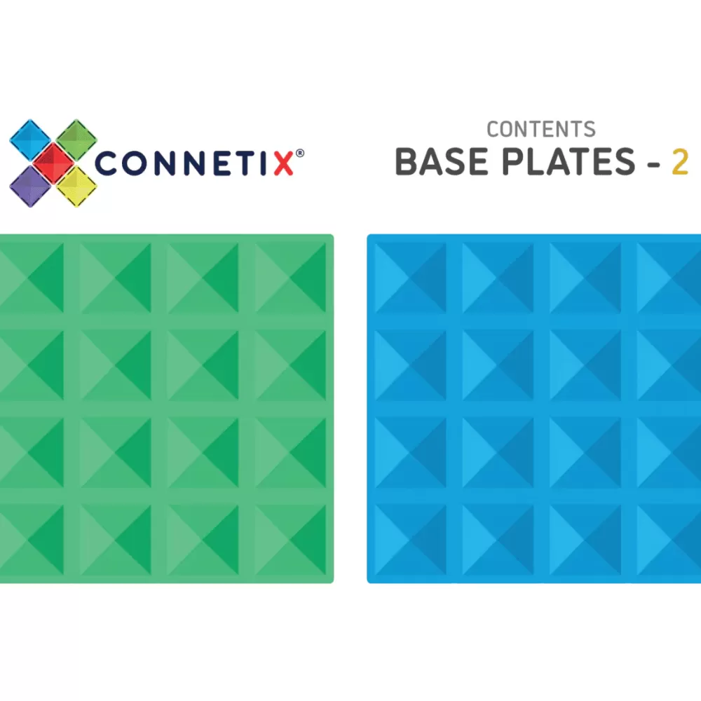 Store Connetix Tessere Magnetiche Traslucide - Set Basi Blu E Verde Arcobaleno Connet