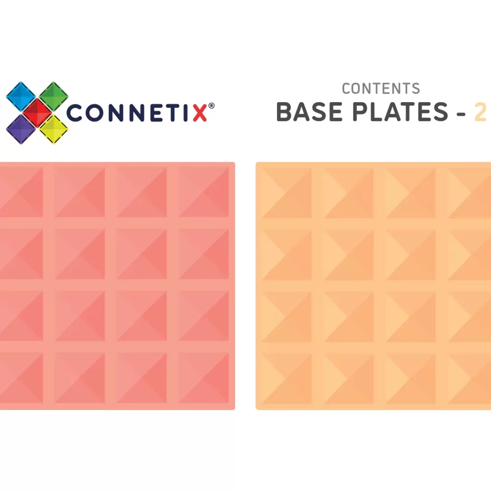 Hot Connetix Tessere Magnetiche Traslucide - Set Basi Limone E Pesca Pastello Conne